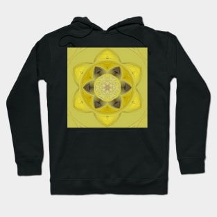 floral pattern design in shades of yellow black and grey Hoodie